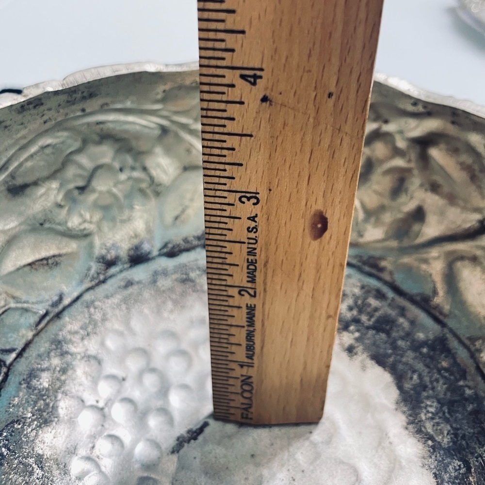 Vtg Forever Lovely and Beautiful Lacquered Silver Plate Floral Etched Bowl India - Picture 11 of 14